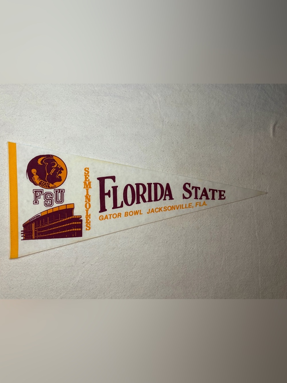Florida State Seminoles FSU Gator Bowl Jacksonville Felt Pennant โ Retro